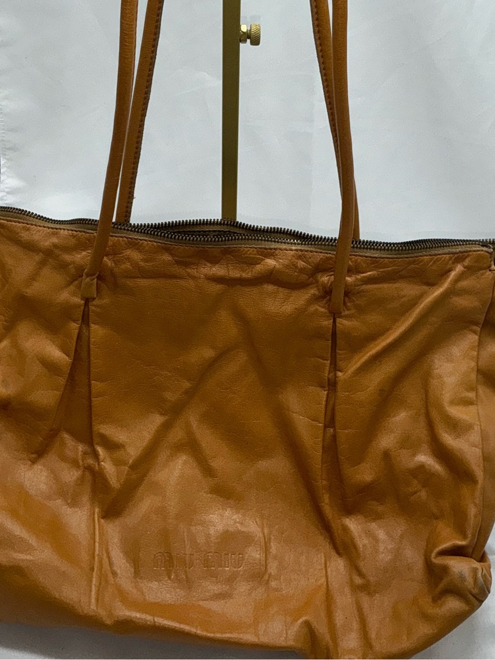 Miu Miu Brown Leather Vintage Zip Tote - Picture 7 of 12